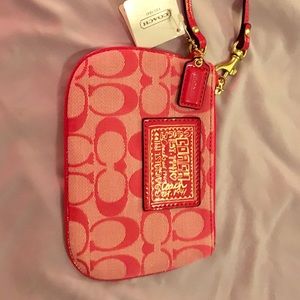 NWT Coach Hot Pink Wristlet